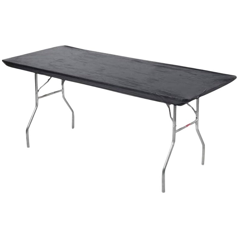 Kwik-Covers 8' Rectangular Plastic Table Covers 30" x 96" (8 Feet), (10 Pack, Black) - Image 1